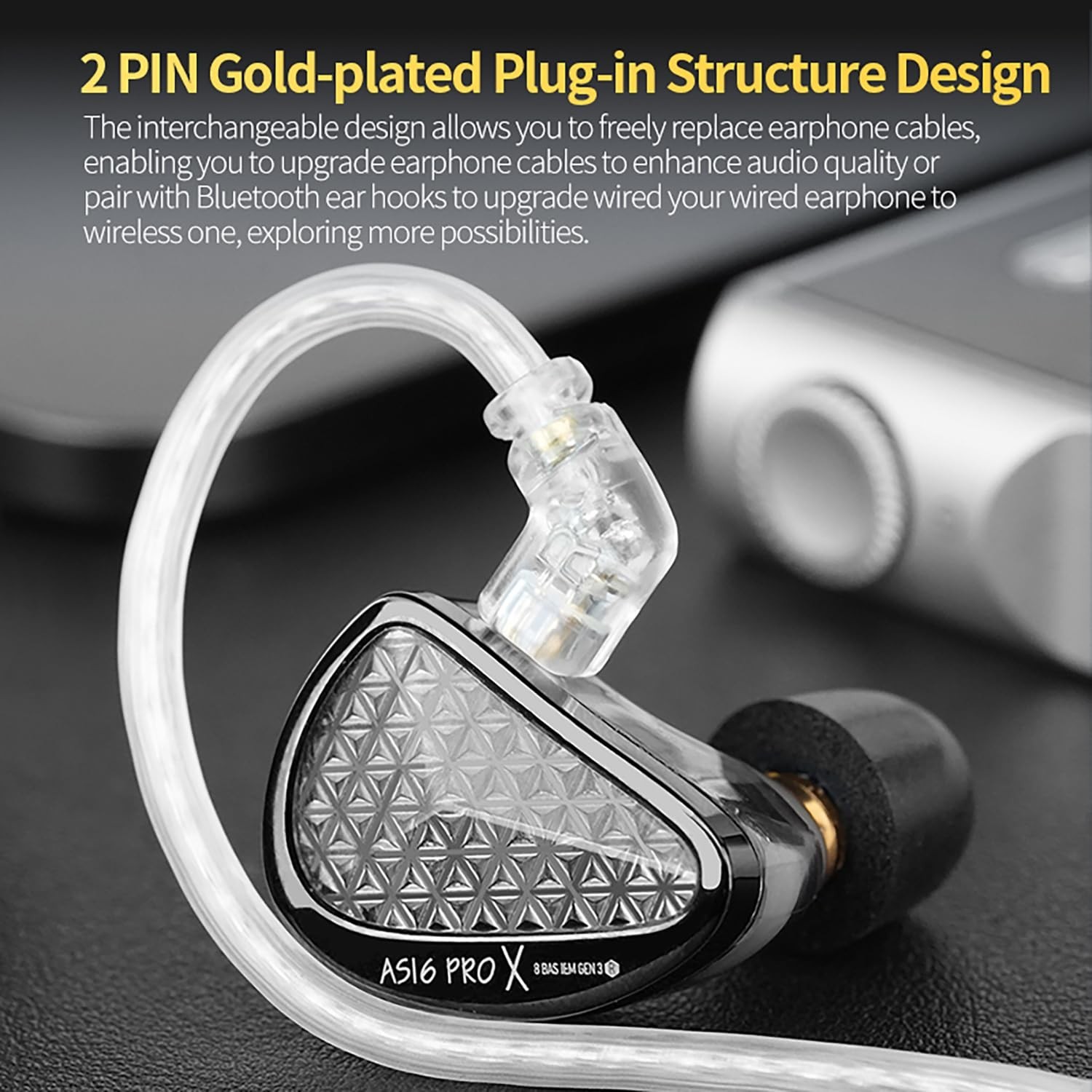 KZ AS16 PRO X 16BA Balanced Armature IEM Earphones for Musicians Singers