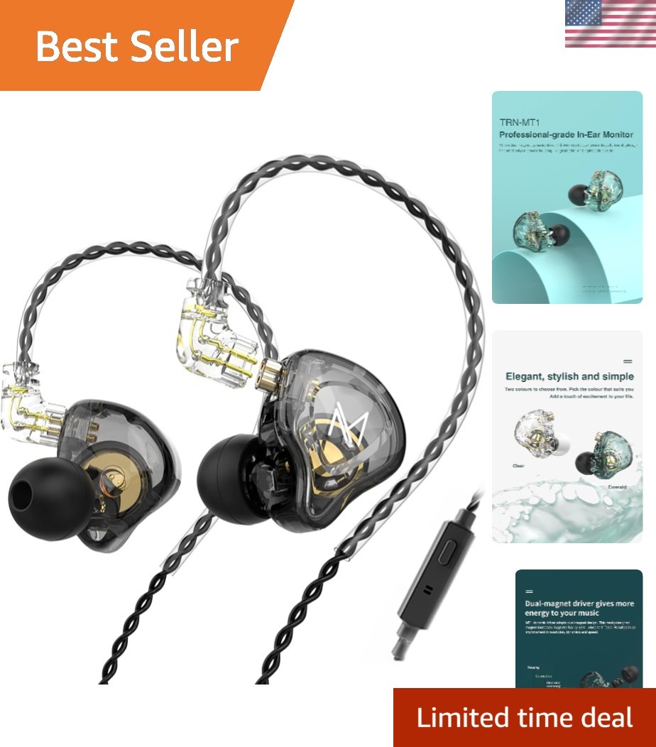 TRN MT1 Professional In-Ear Earbuds: 10mm Dynamic Drivers & Ergonomic Comfort
