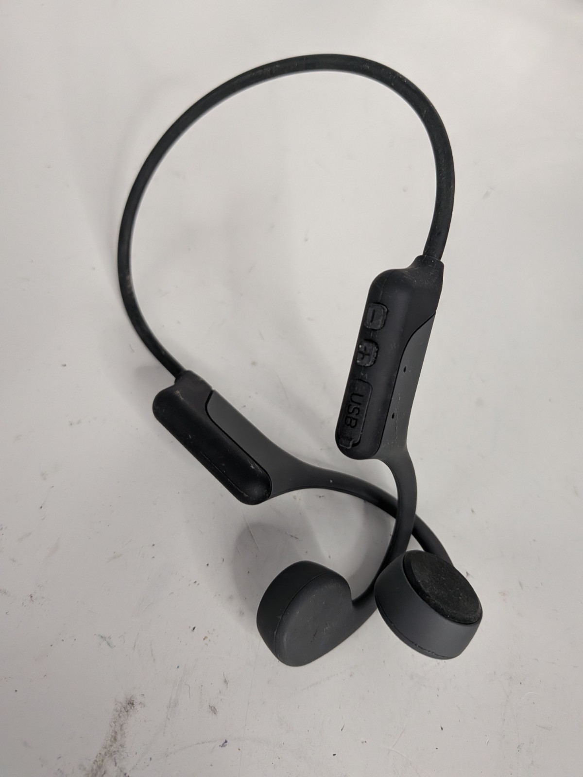 HS1 Bone Conduction Bluetooth Headphones Waterproof Lightweight Black Neckband
