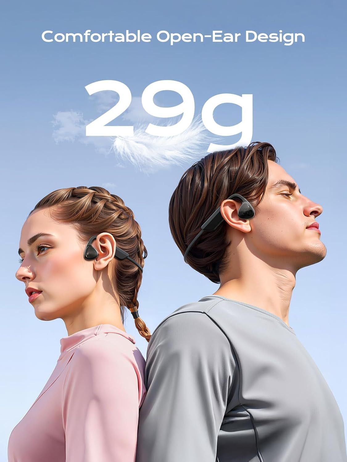 Bone Conduction Headphones,Open Ear Headphones Bluetooth 5.3 with Mic,Bone Condu