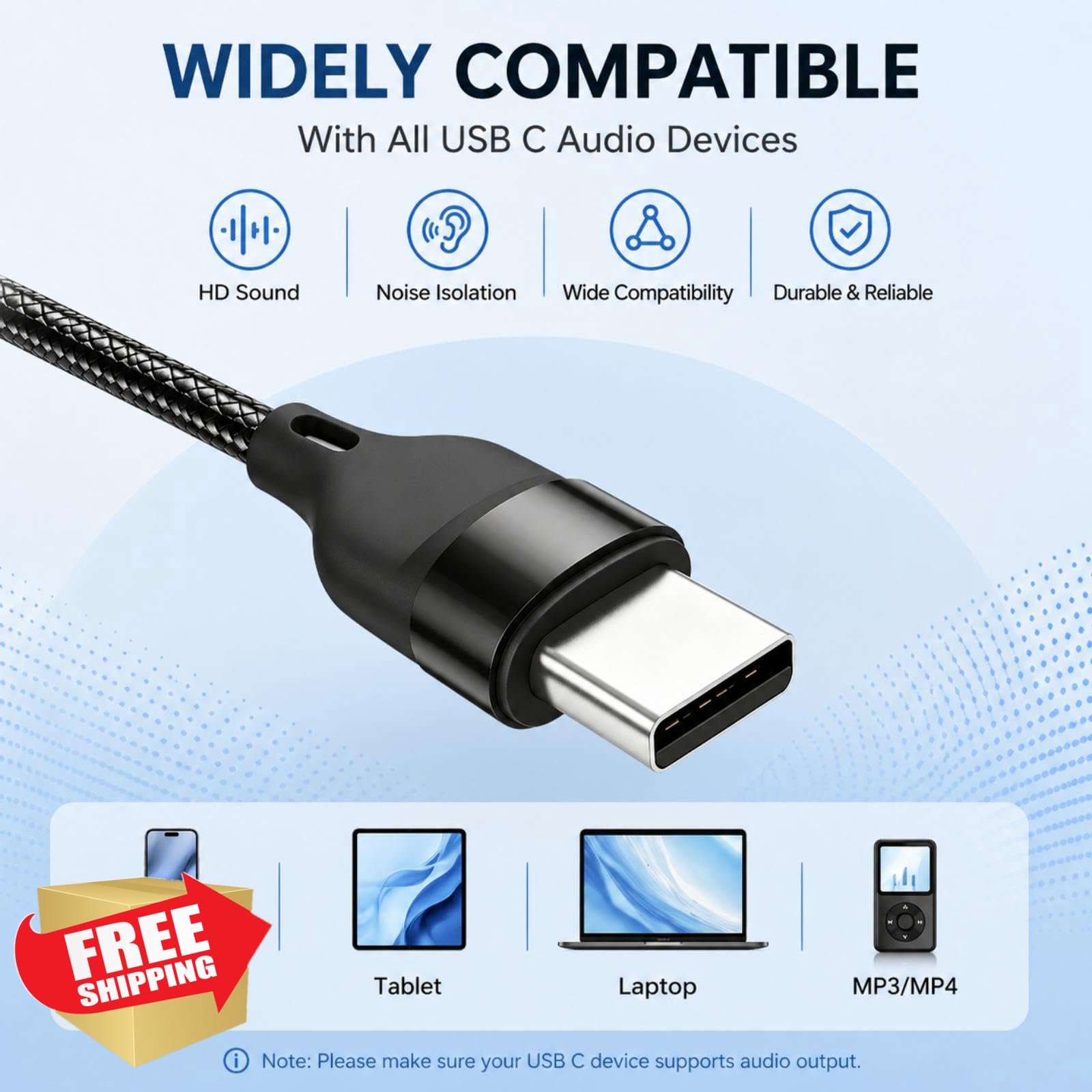 Generic USB C Wired Earbuds Mic Volume Control