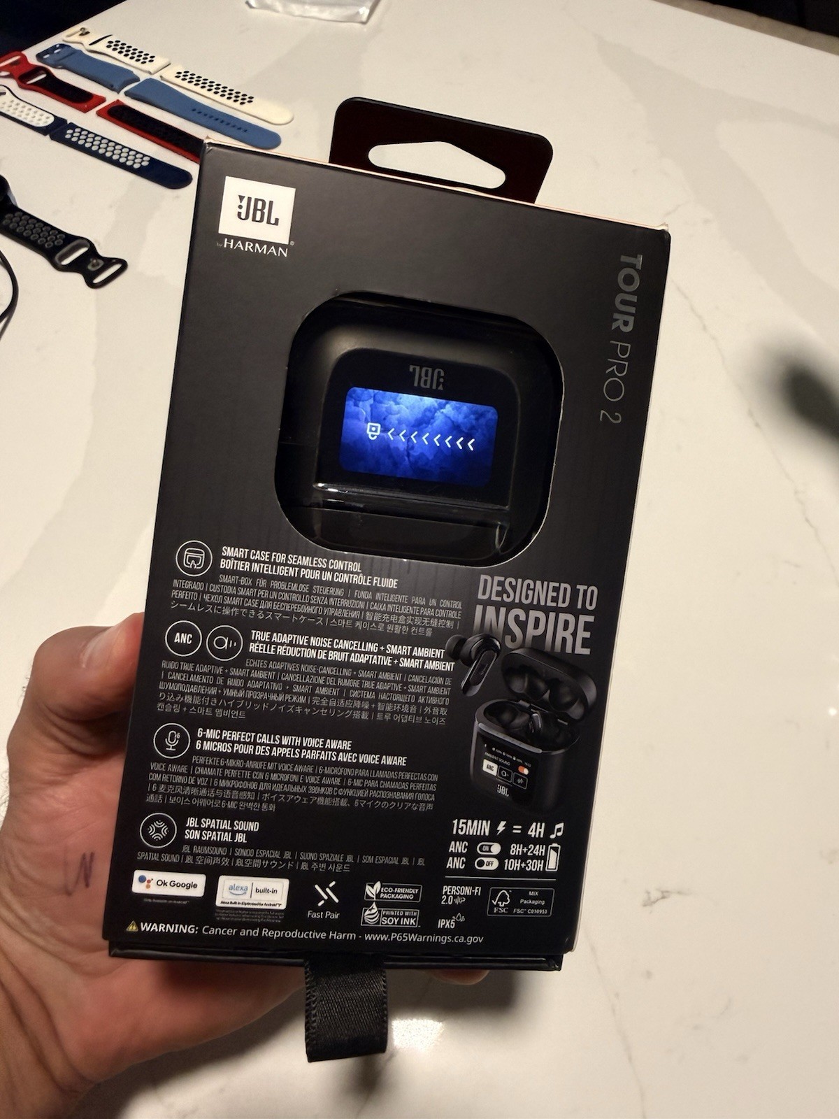 JBL Tour Pro 2 Noise Cancelling True Wireless Earbuds with Smart Case (Black)