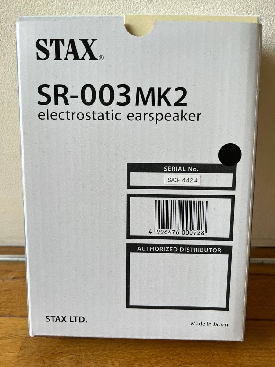 STAX SR-003MK2 ear speakers electro static Canal type headphone Fast Shipping!!