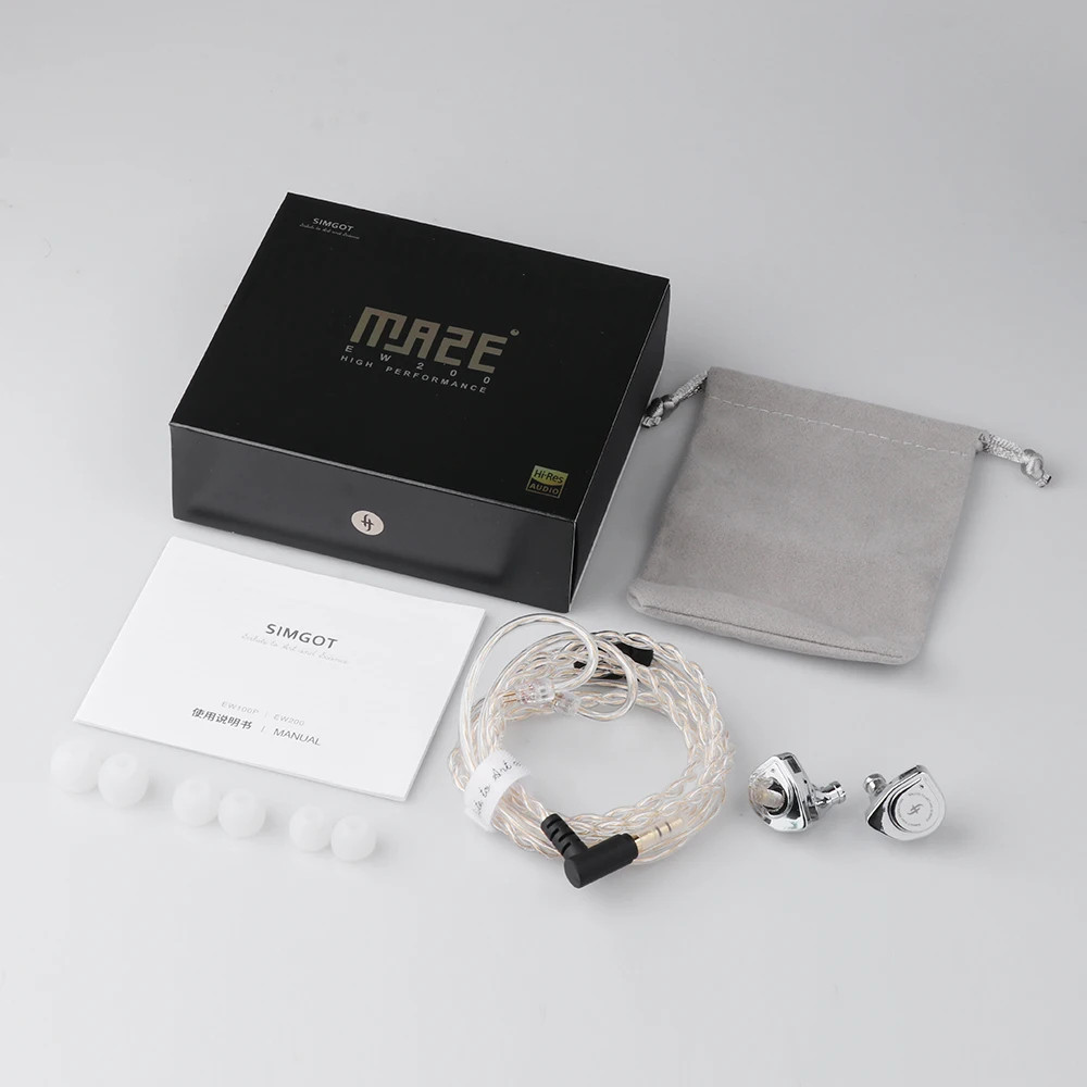 SIMGOT EW200 10mm Dual Magnetic Dynamic Driver In-Ear Earphones HiFi