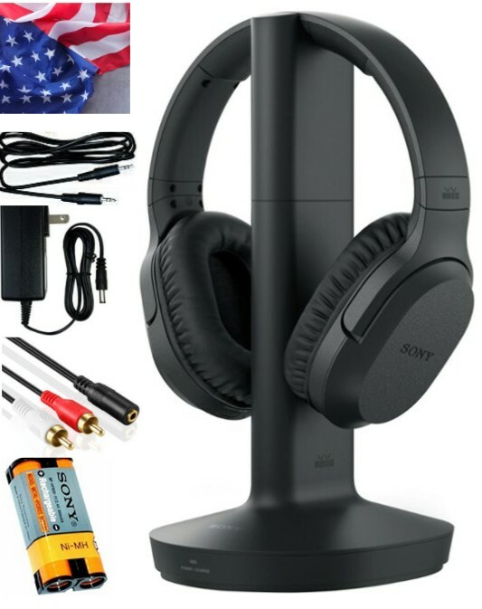 Sony WH-RF400 Wireless Headphone for TV Watching W Transmitter Dock Warm.