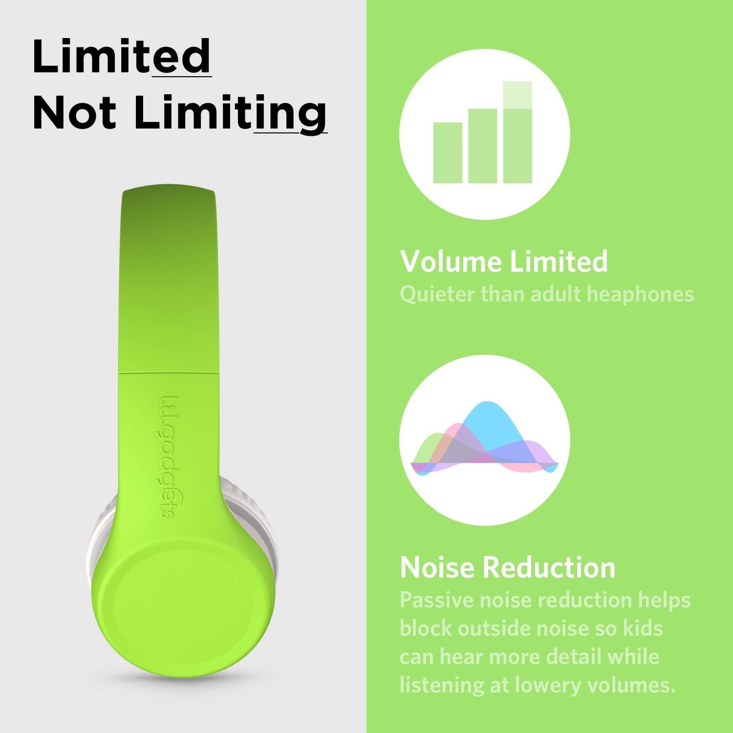 LilGadgets Connect+ Foldable Headphones, Adjustable Fit Soft Touch Padding fo…