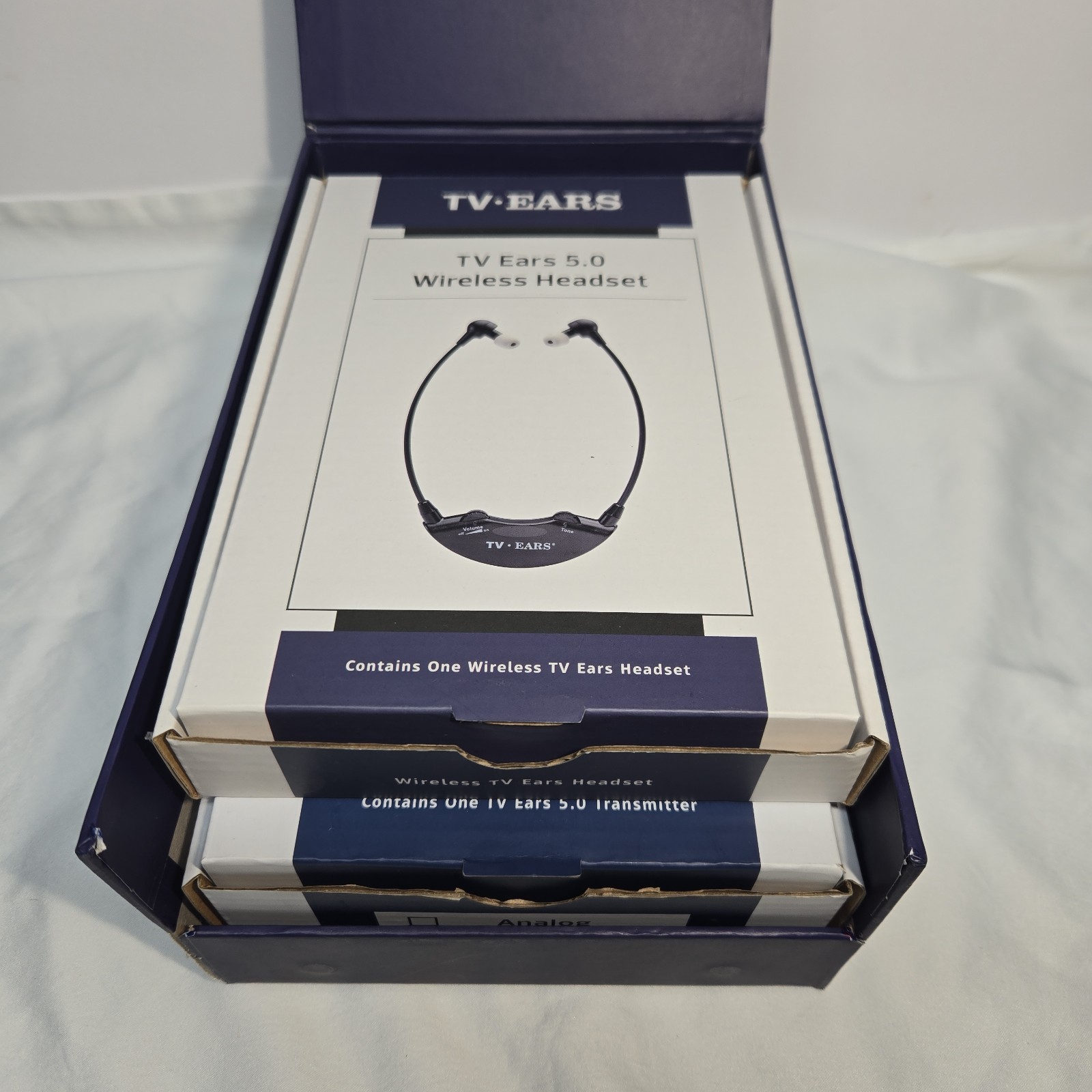 TV·Ears 5.0 Wireless Headset And Dual Digital Transmitter Kit Original Box