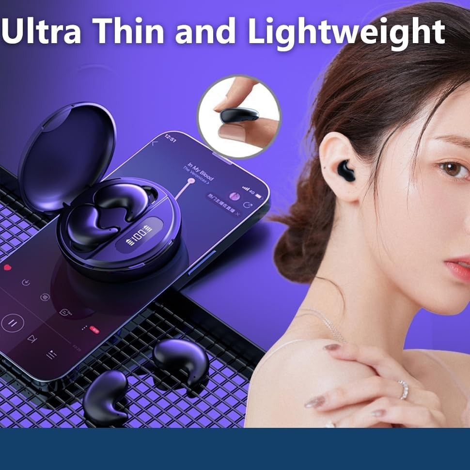 Ultra-Lightweight Wireless Earbuds – Perfect for Sleeping, Sports, and Daily Use