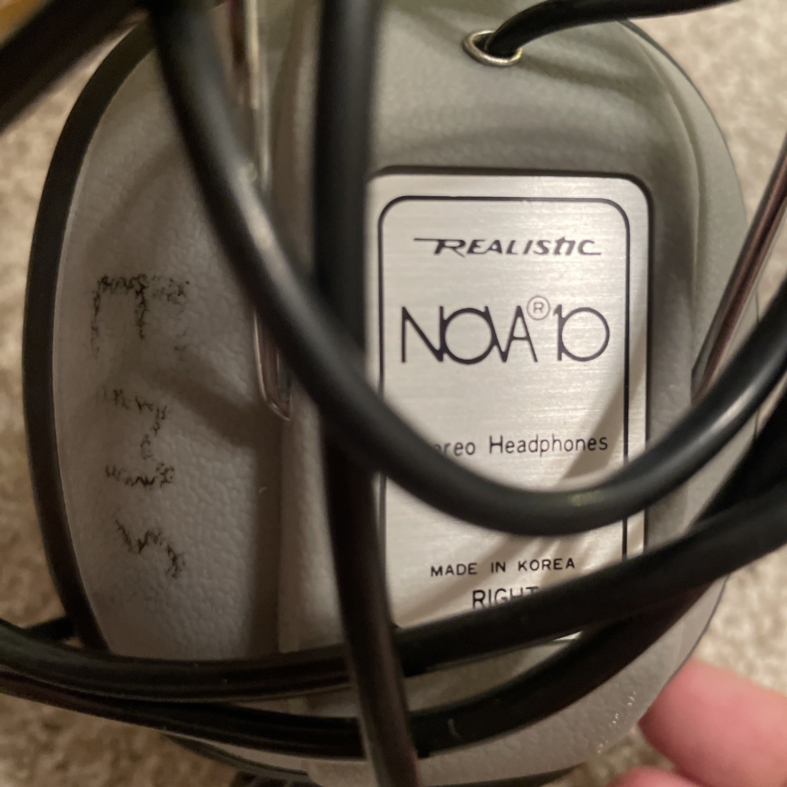 Vintage Realistic Nova10 Stereo Gray Headphones 8ohm Tested/Working Retro 80’s