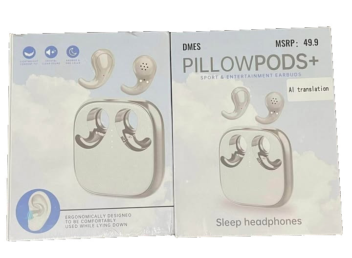 DMES PillowPods AI Translation Ear Buds for Comfortable Sleeping while listening
