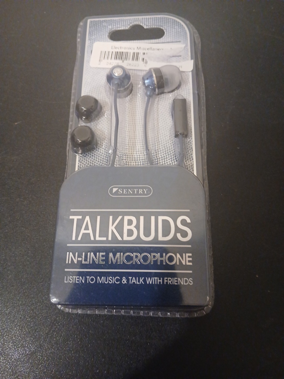 Sentry Talk Buds 1 Pair of Buds With in-line Mics Blue NIP Sleek Retro Look