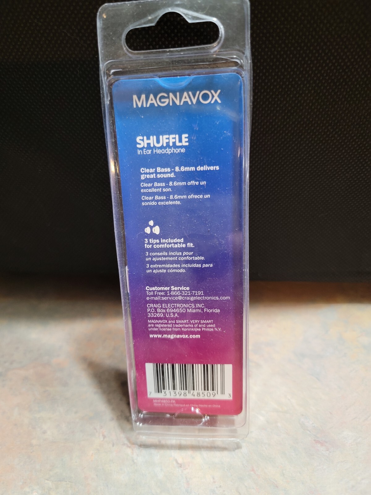 Magnavox Shuffle In Ear Headphones Clear Bass 8.6mm Great Sound Pink Earbuds