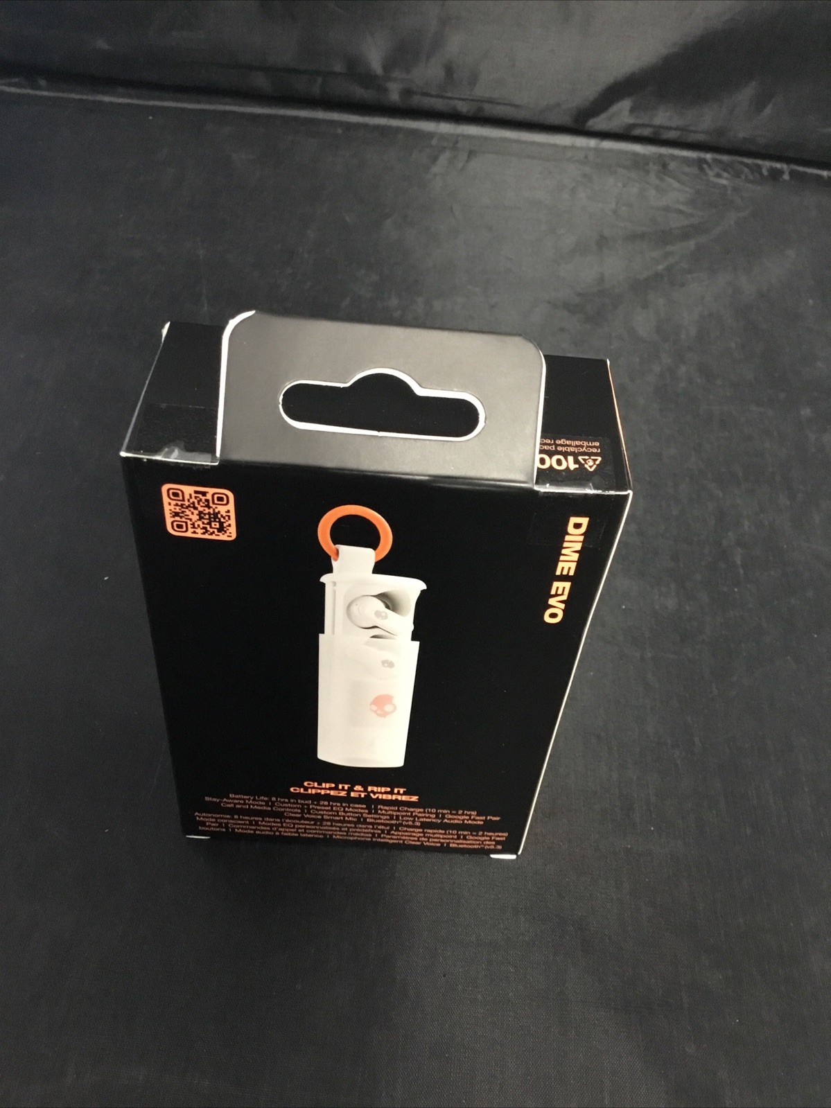 Skullcandy – Dime EVO True Wireless Bluetooth In-Ear Earbuds – Bone/Orange NEW