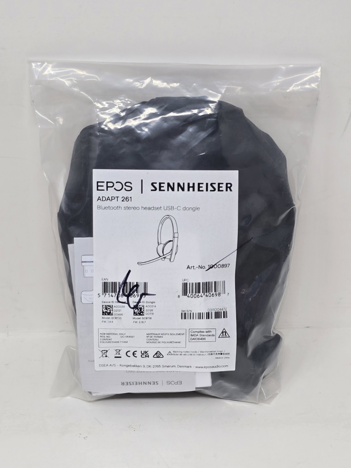 EPOS Sennheiser Adapt 261 Dual Sided Headset, USB-C, Bluetooth – New Open Box