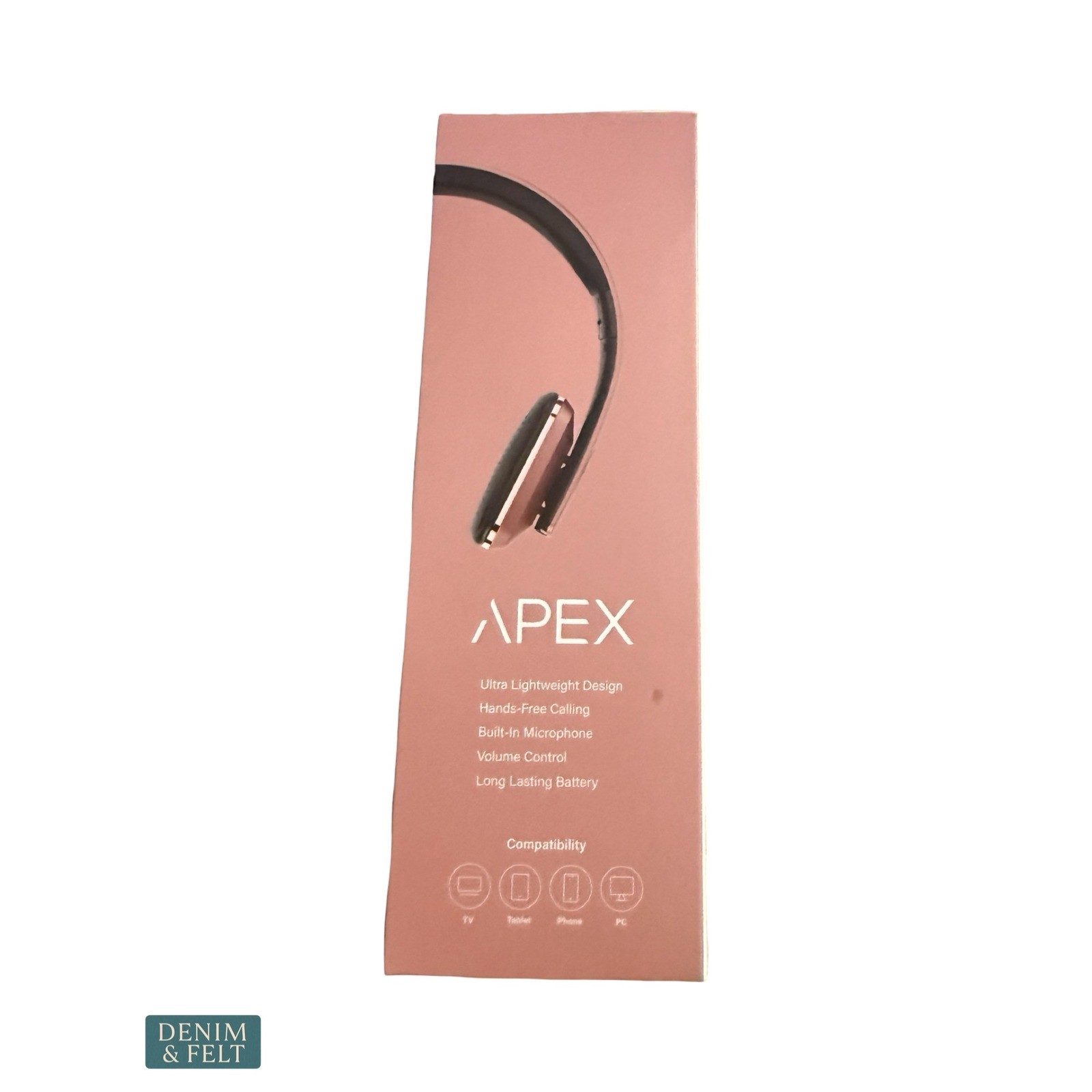 NEW Apex Pro Wireless Bluetooth Noise Cancelling Foldable Headphones Rose Gold