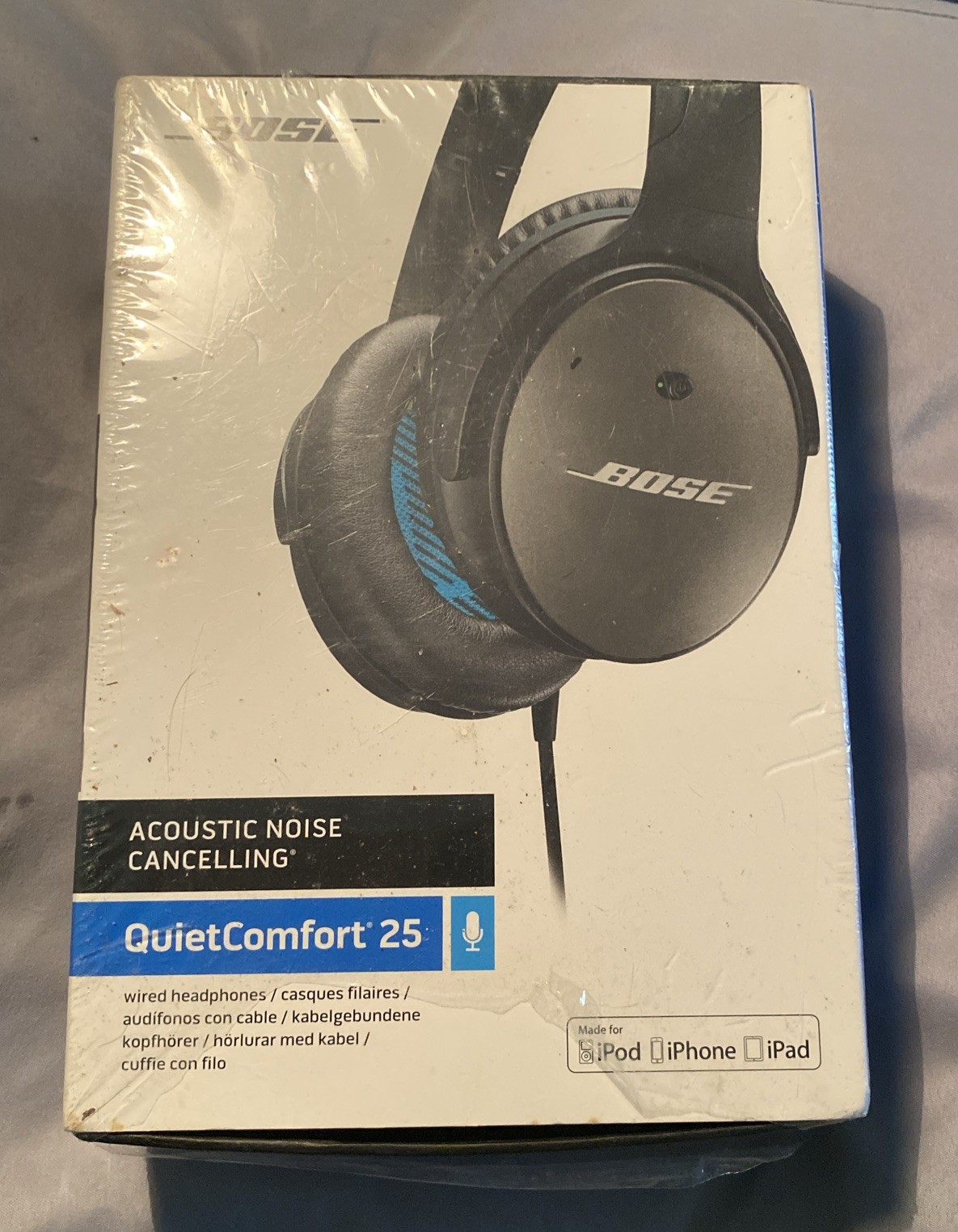 BOSE QUIET COMFORT 25 Noise Cancelling Wired Headphones NIB For Apple Products