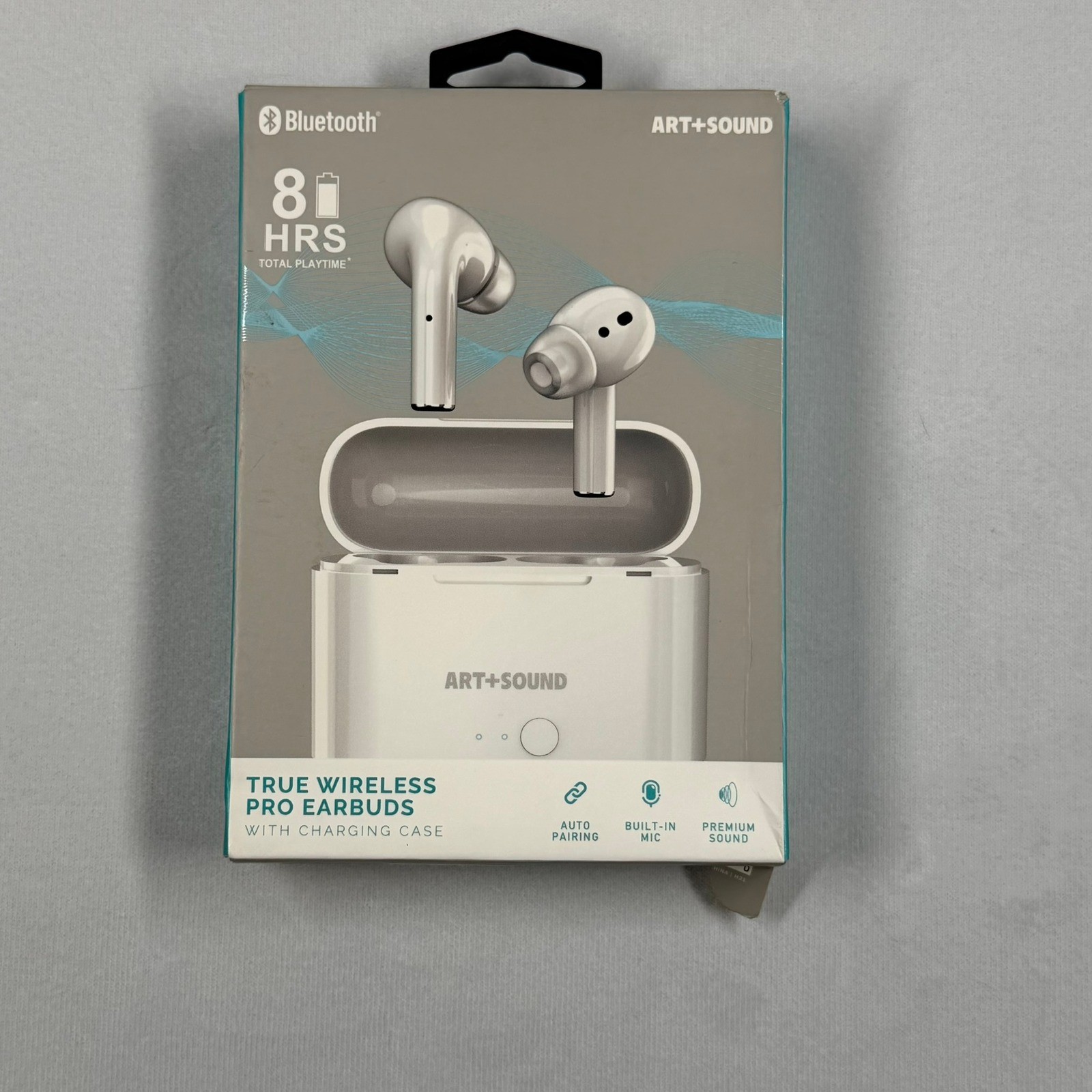 Art+Sound True Wireless Pro Earbuds Bluetooth White with Charging Case