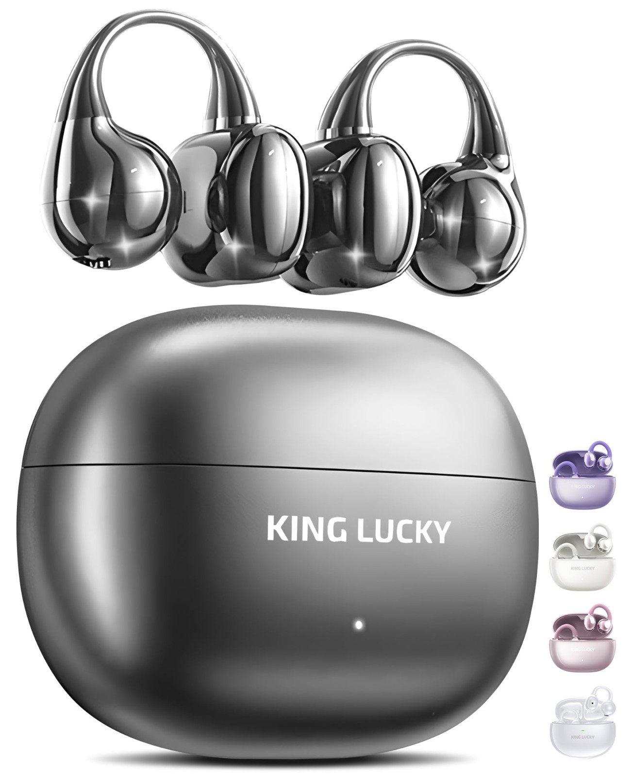 Open-Ear Wireless Bluetooth 6.0 Earbuds, 50H Playtime, IPX5 Waterproof, Mic, Sec