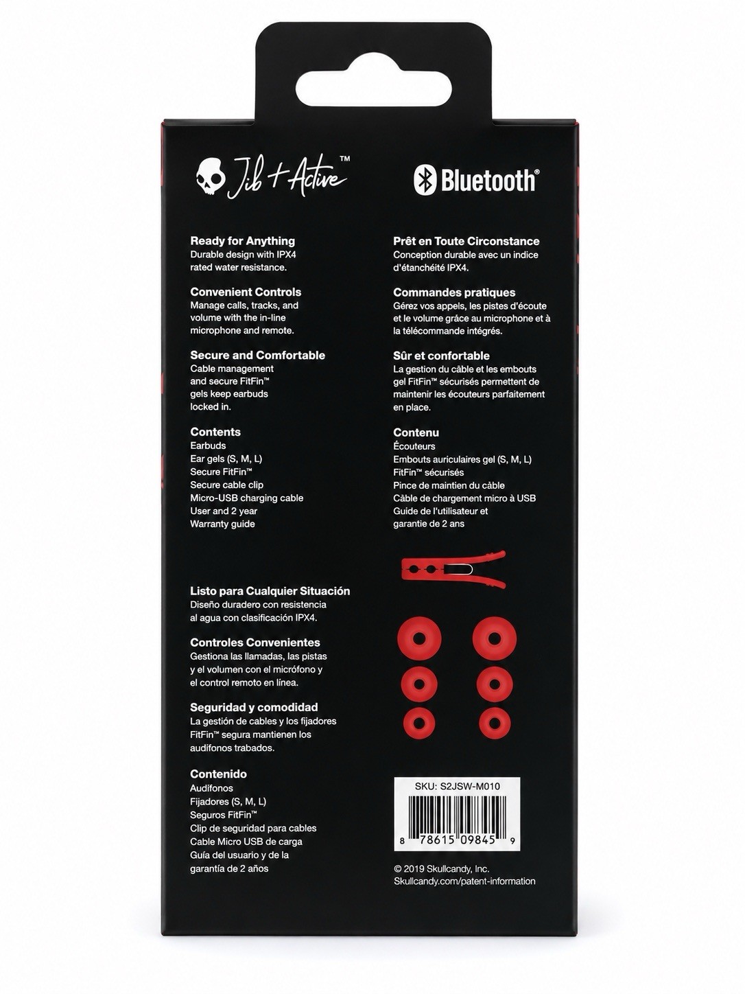 Skullcandy Jib+ Active Wireless Bluetooth Sport Earbuds Red IPX4 New Sealed