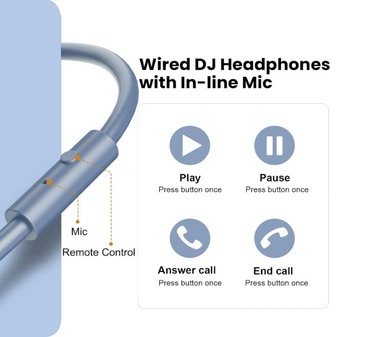 Audifonos Profesionales Auriculares Para DJ Headphone Professional Cielo Azul US