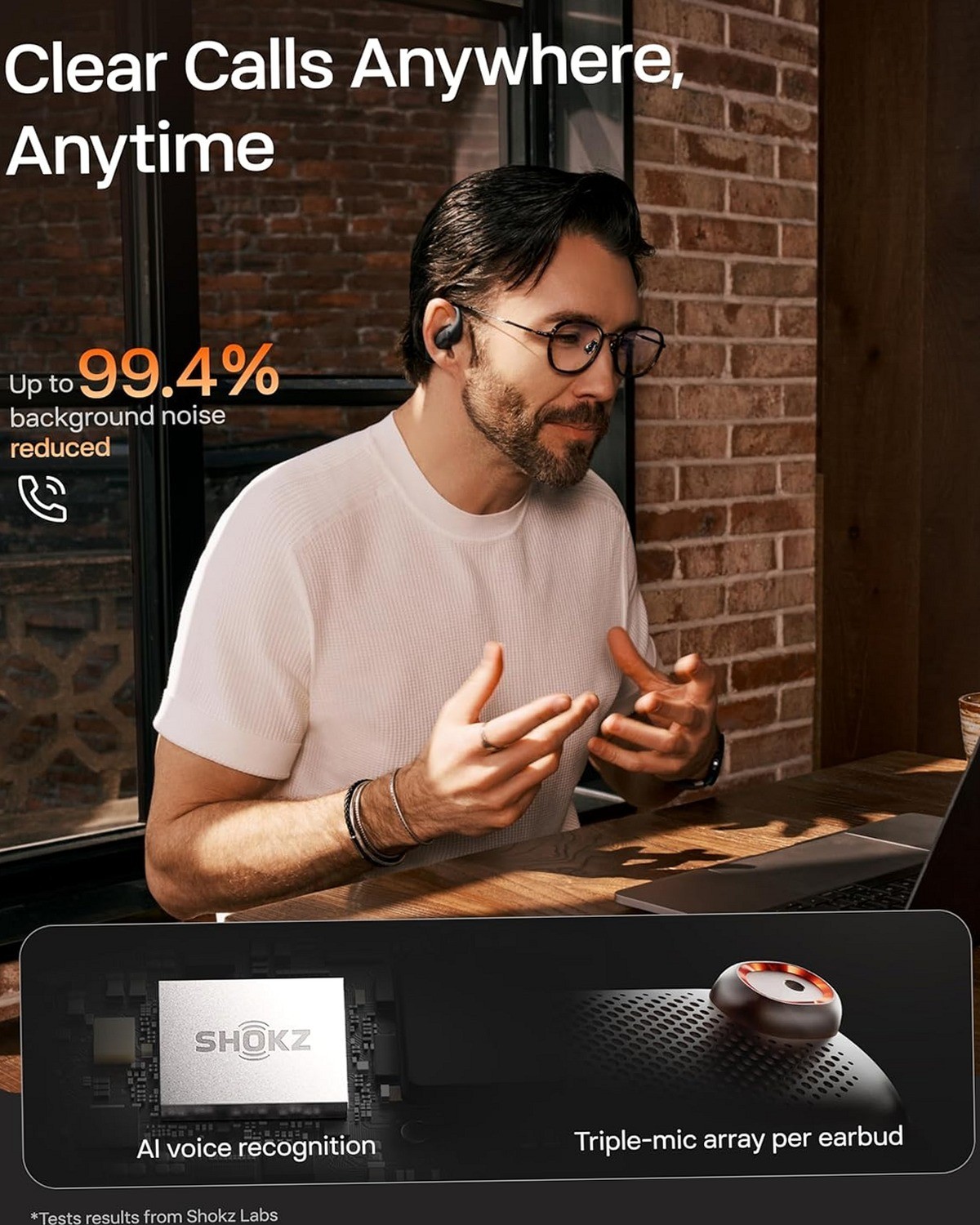 SHOKZ OpenFit Pro Open-Ear Wireless Earbuds 50H Dolby Atmos Bluetooth 6.1 Black
