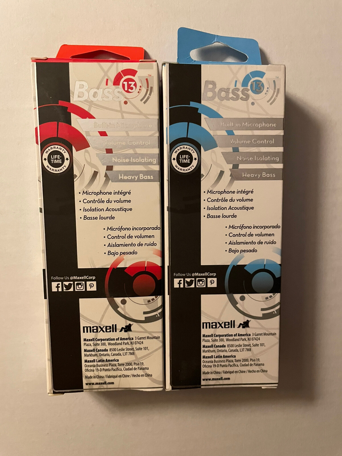 Maxell Silver Enhanced Bass 13 Stereo Earbuds with Microphone Noise Isolating