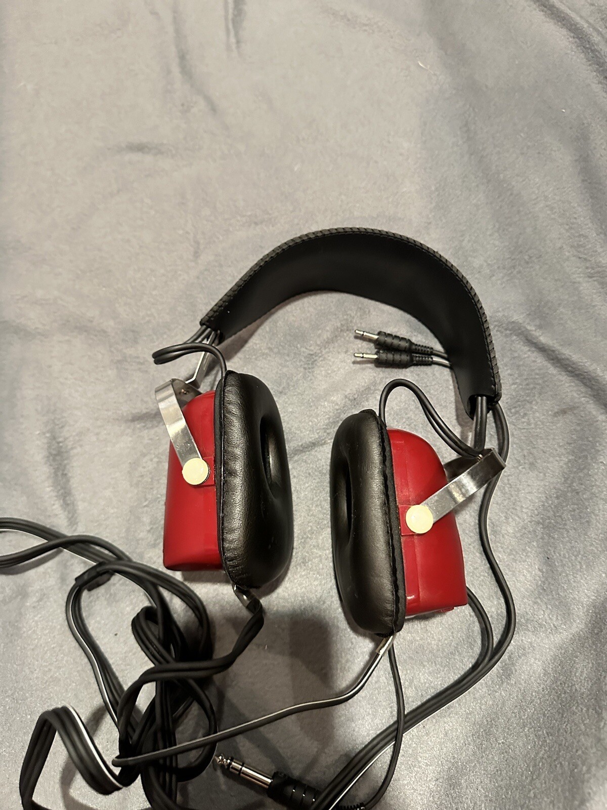 Vintage 70’s JVC HM-100E Binaural Mic Microphone Stereo Boombox Headphones Red
