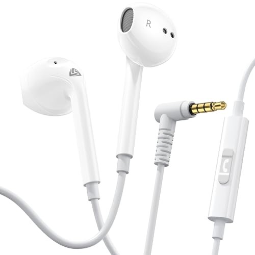 ZENITH Wired Earbuds in-Ear Headphones, 2 Years Warranty, White 3.5 mm