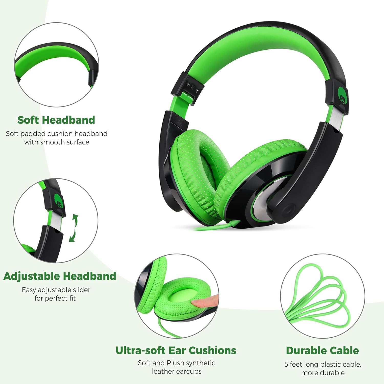 Comfort Kids Headphones for School, Lightweight Childrens Boys Girls Teens Over-