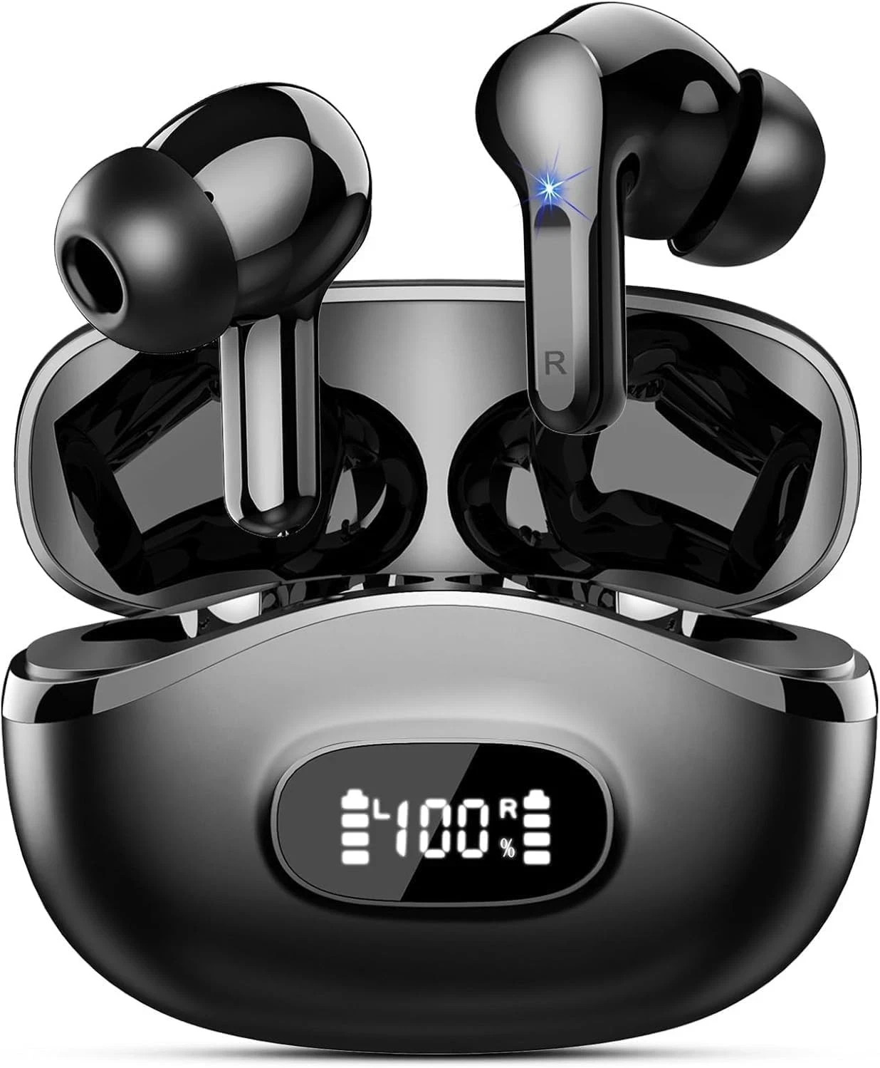 AOTONOK i63 Bluetooth 5.3 Earbuds Deep Bass LED Display Long Battery