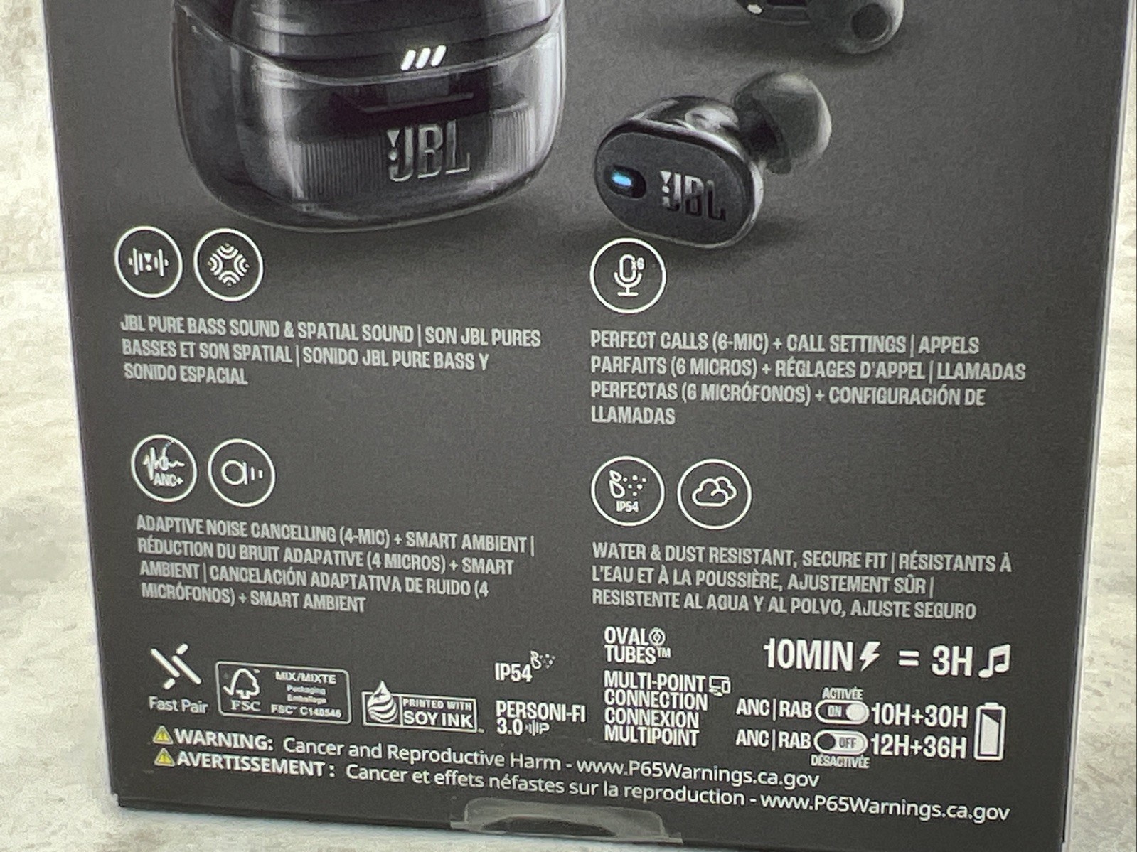 JBL Tune Buds 2 True Wireless Bluetooth Noise Cancelling Earbuds Ghost Black New