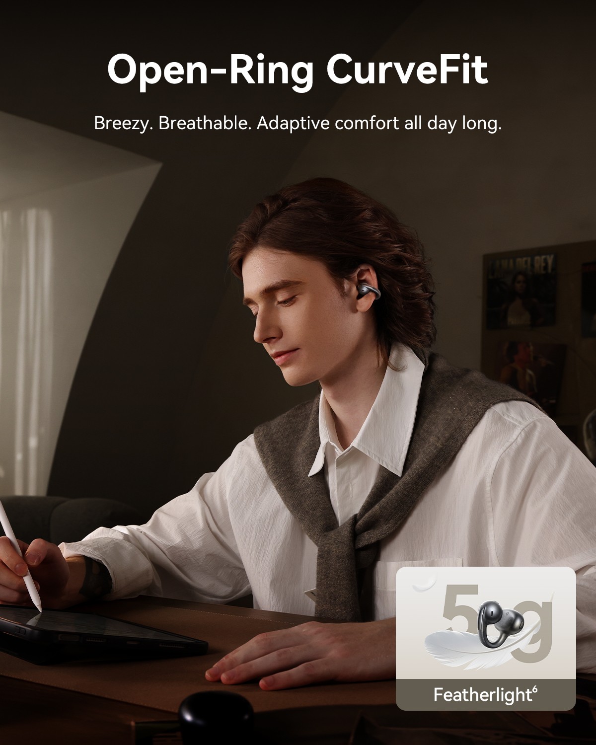 Baseus Open Ear Clip-On Headphones Hi-Res LDAC & HiFi4 Acoustic Sound MC1 Pro