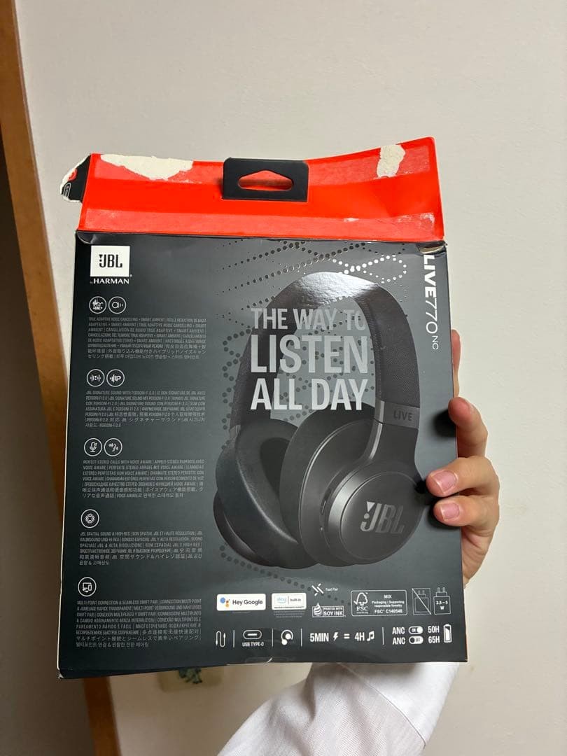 JBL LIVE 770NC Headphones Tested & Works 4766