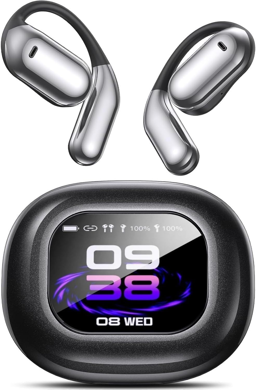 Real-Time AI Language Translation Earbuds with LCD Touchscreen – 144 Languages &