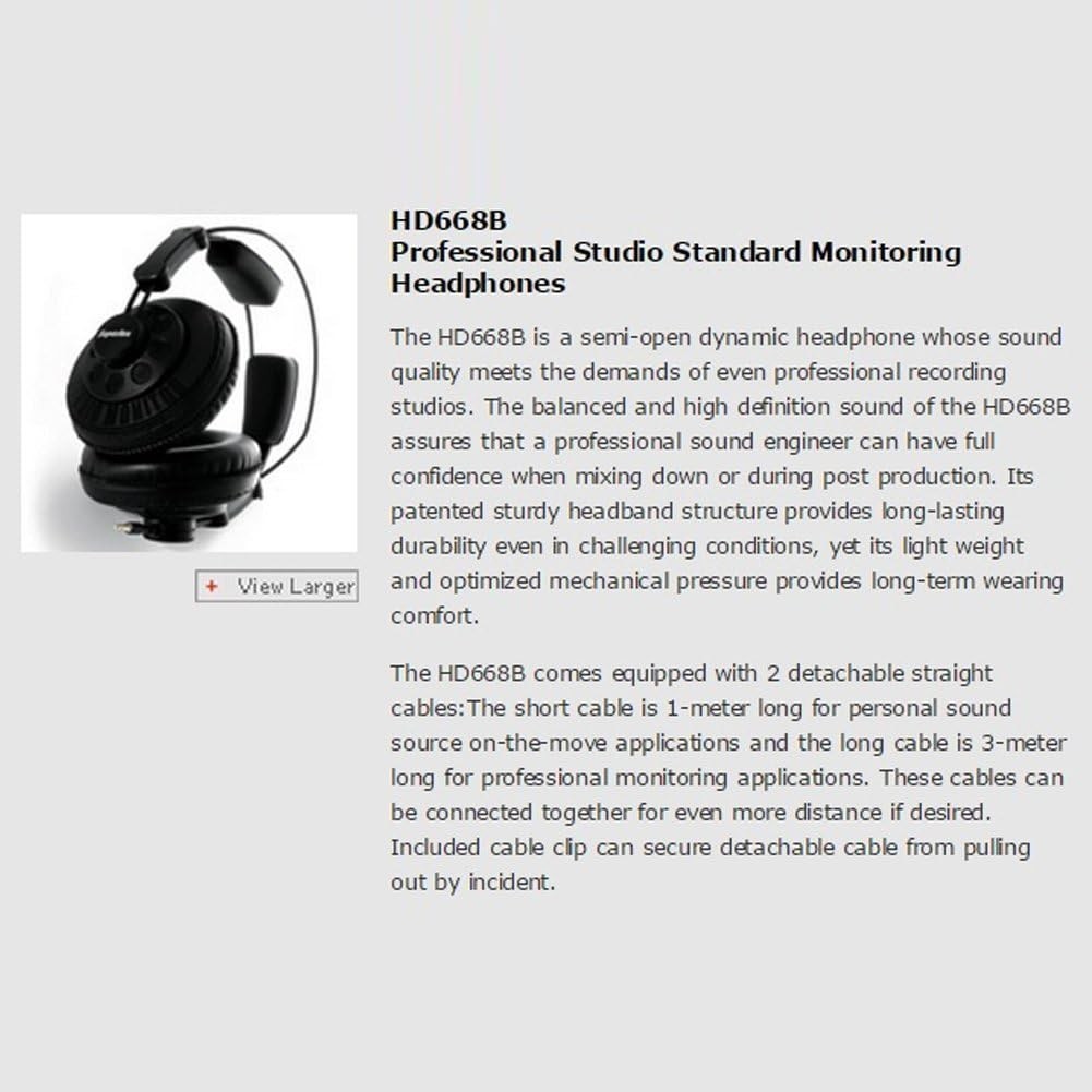 Black Semi-Open Studio Headphones – 50mm Neodymium Drivers