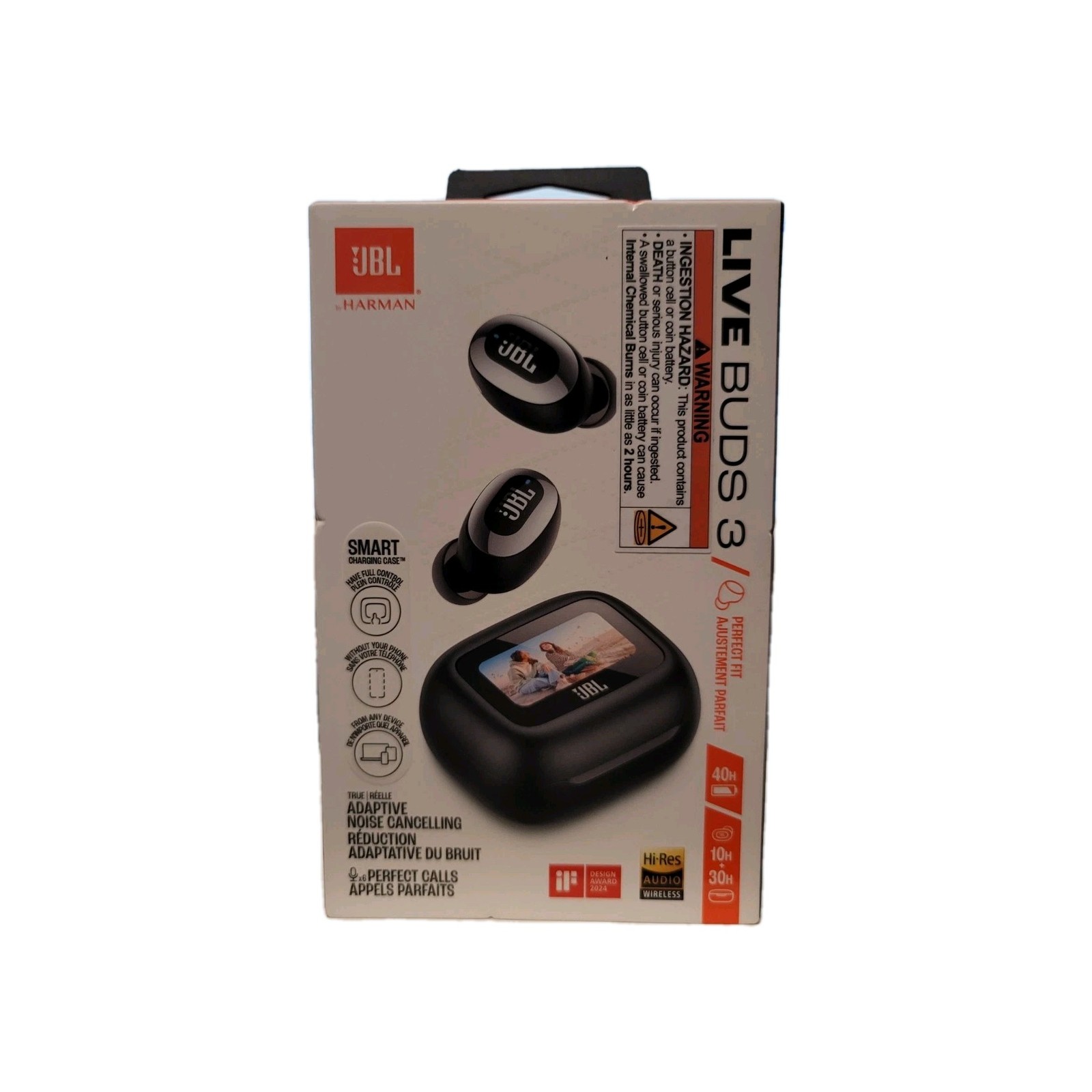 JBL Live Buds 3 – True wireless noise-cancelling bud-type earbuds (Black) NEW