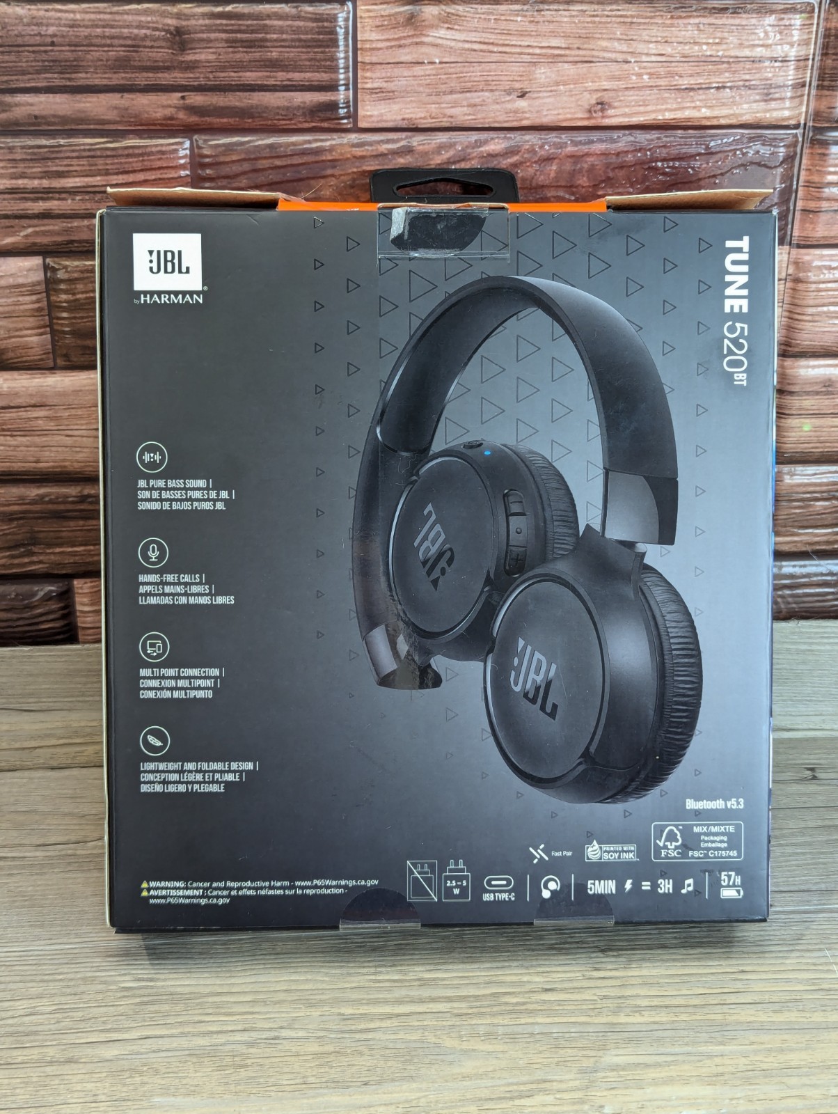 JBL Wireless Bluetooth On-Ear Headphones Tune 520BT Harman 2025 In Box W/ Manual
