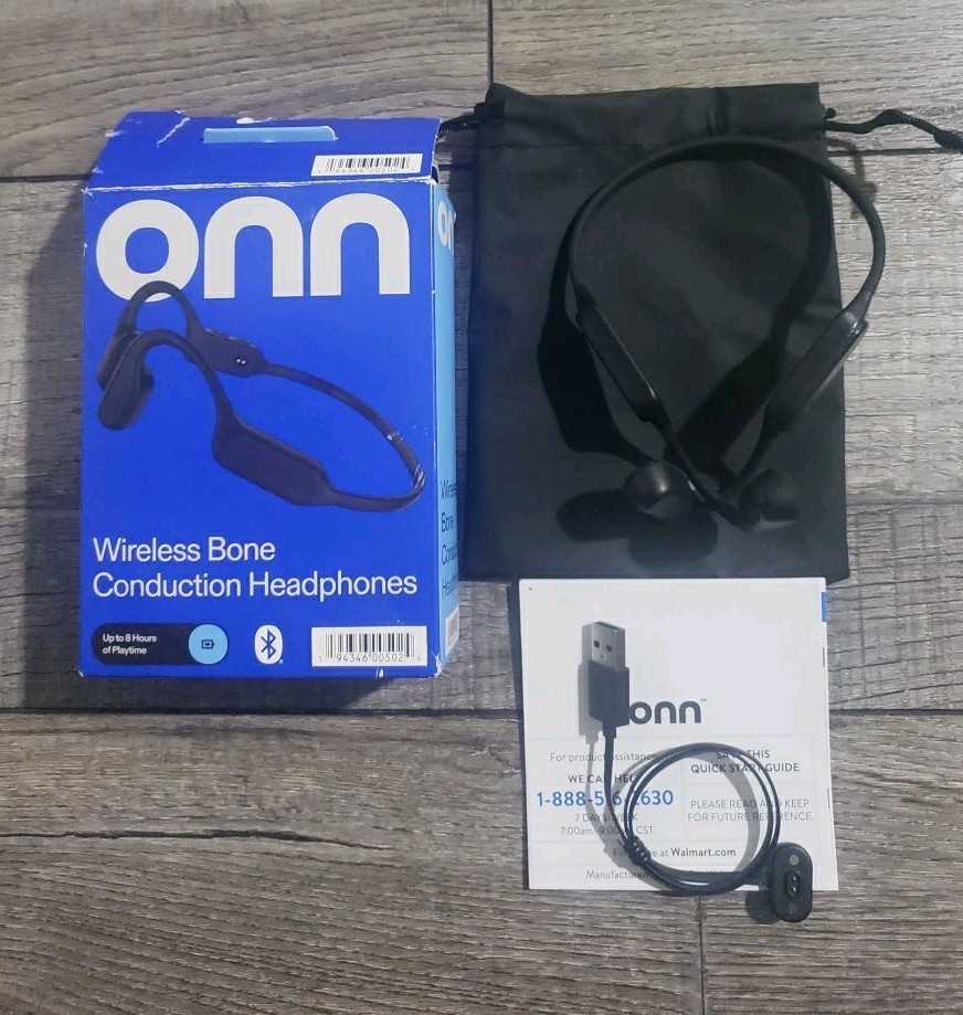 Onn Wireless Bone Conduction Headphones, 100094794, Tested Working