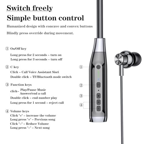 LANDIBO Wireless Bluetooth 5.0 Neck Earbuds with 100 Hours of Playback, A12