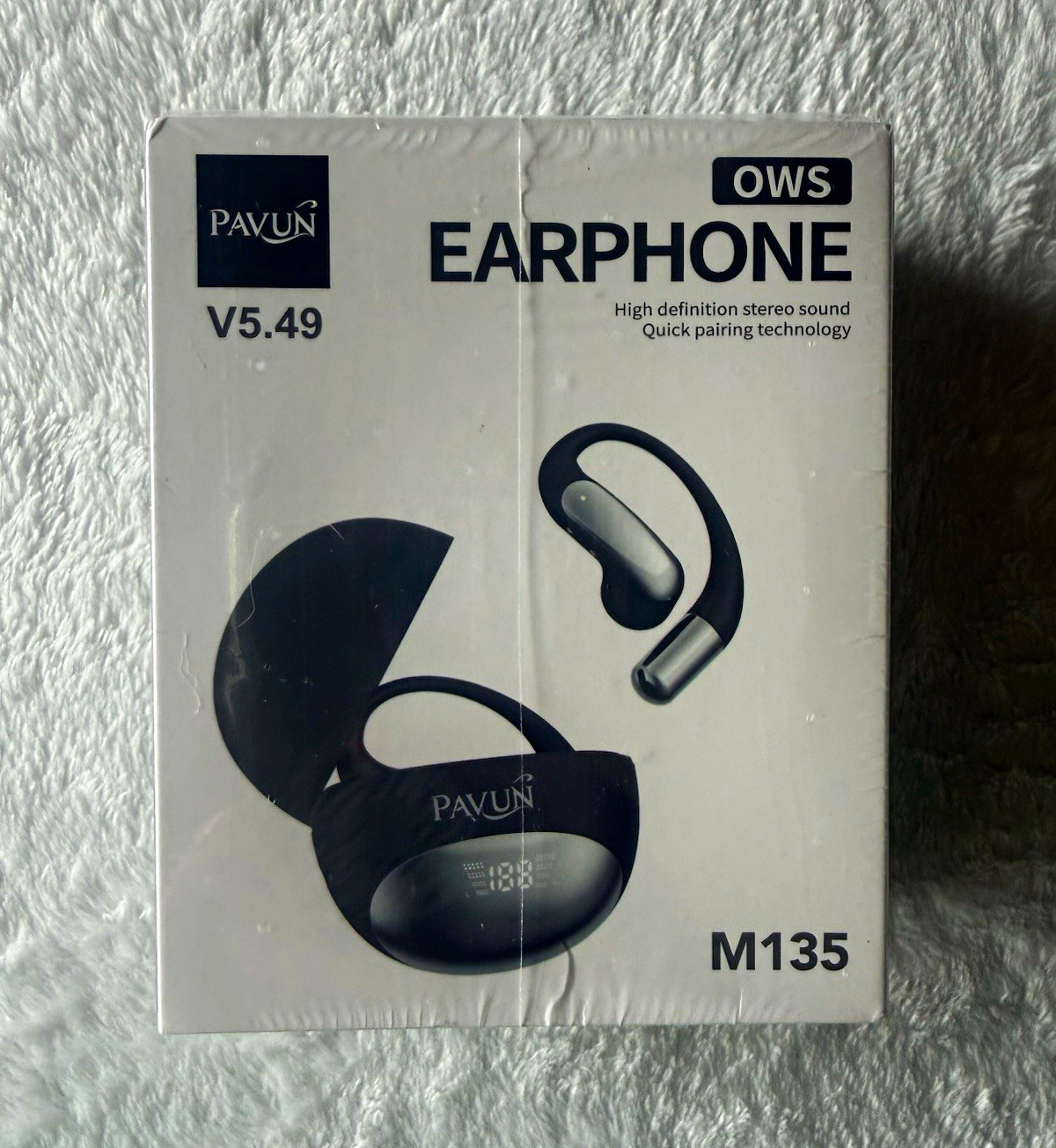 PAVUN M135 True Wireless Bluetooth Ear-hook Earbuds LED Display Stereo