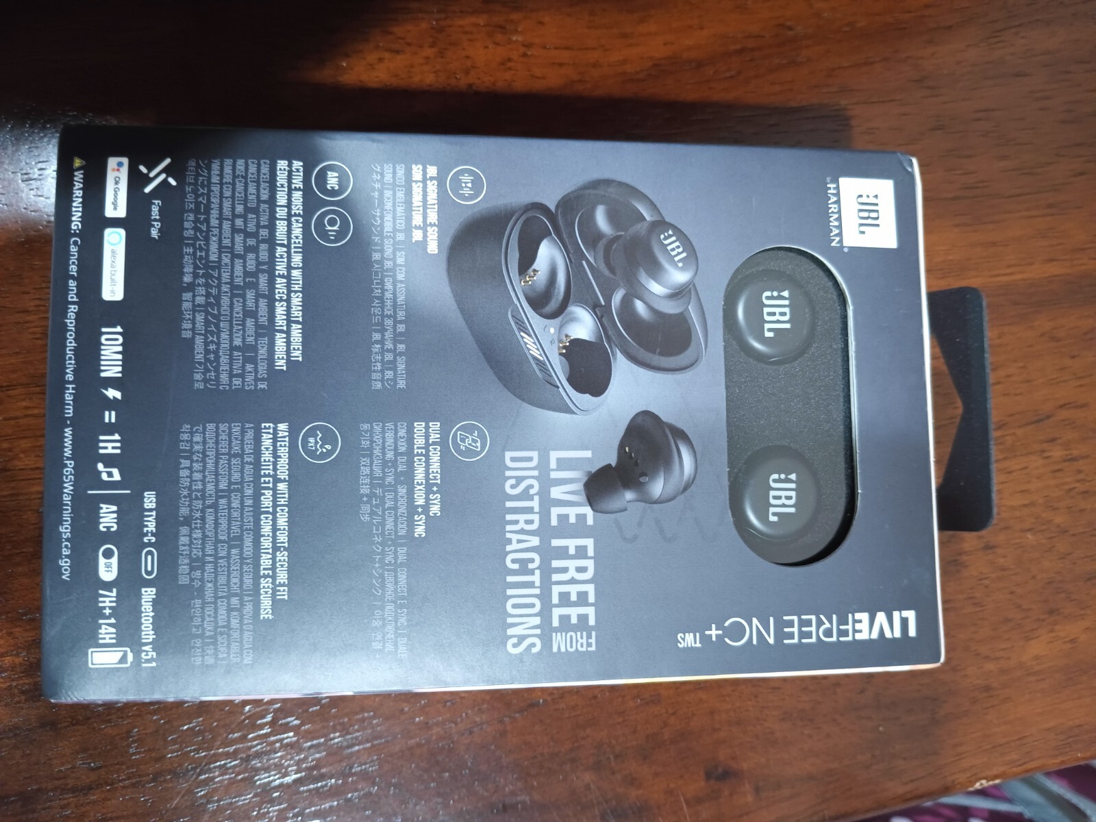 JBL Live Free nc + tws Active Noise Cancellation, Built-in Microphone, Built-In