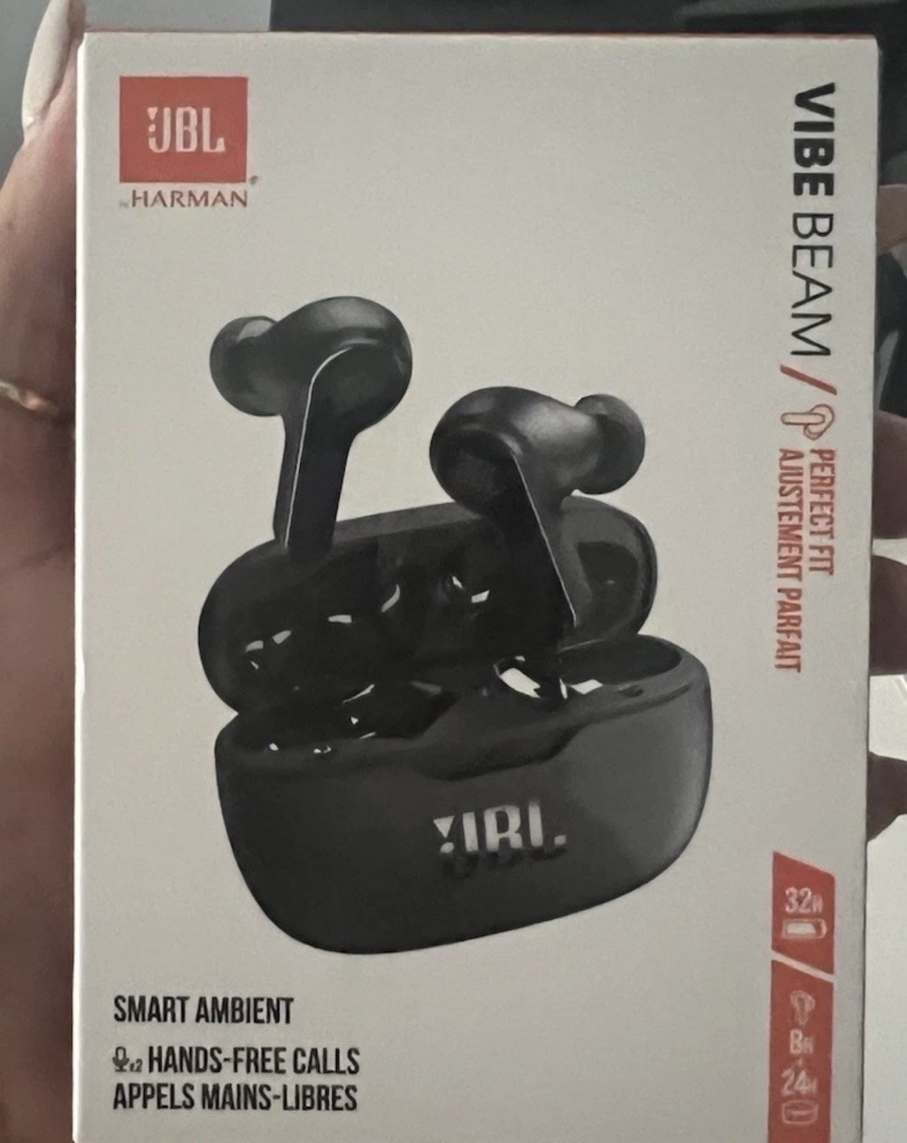 JBL Vibe Beam True Wireless Bluetooth Earbuds – Black