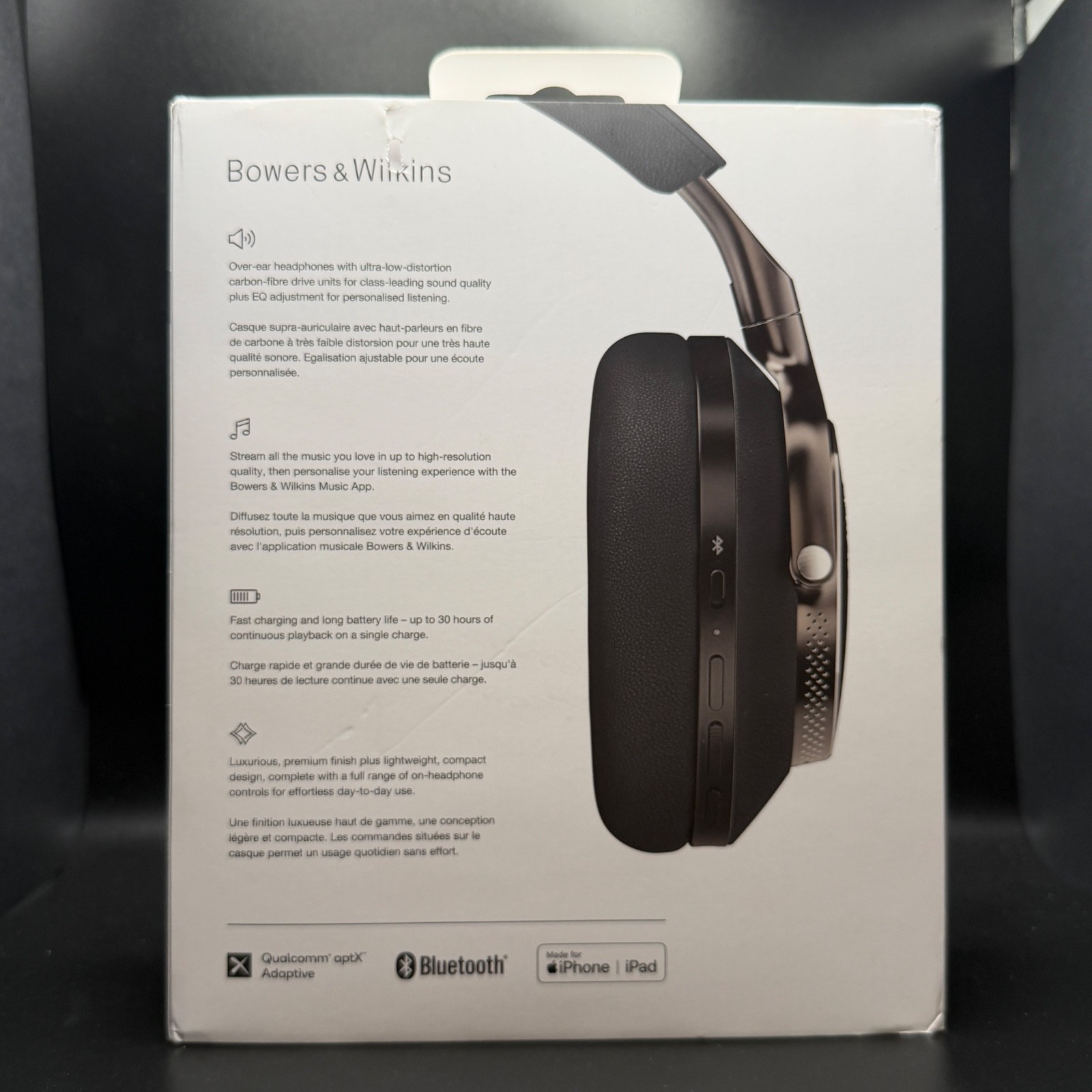 Bowers & Wilkins Px8 Wireless Over-Ear Headphones w/ Case – Black + BT-W6 Dongle