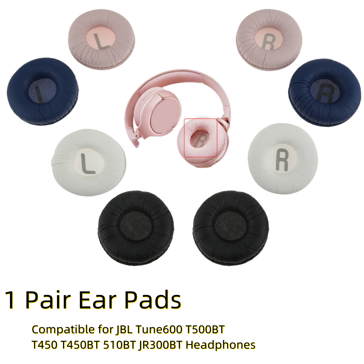 1 Pair Headphones Ear Pads for JBL Tune 600 T500BT T450 T450BT 510BT JR300BT