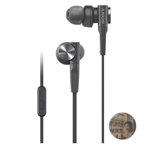 Sony MDRXB55AP Wired Extra Bass Earphones/Headset with Mic for Calls Black