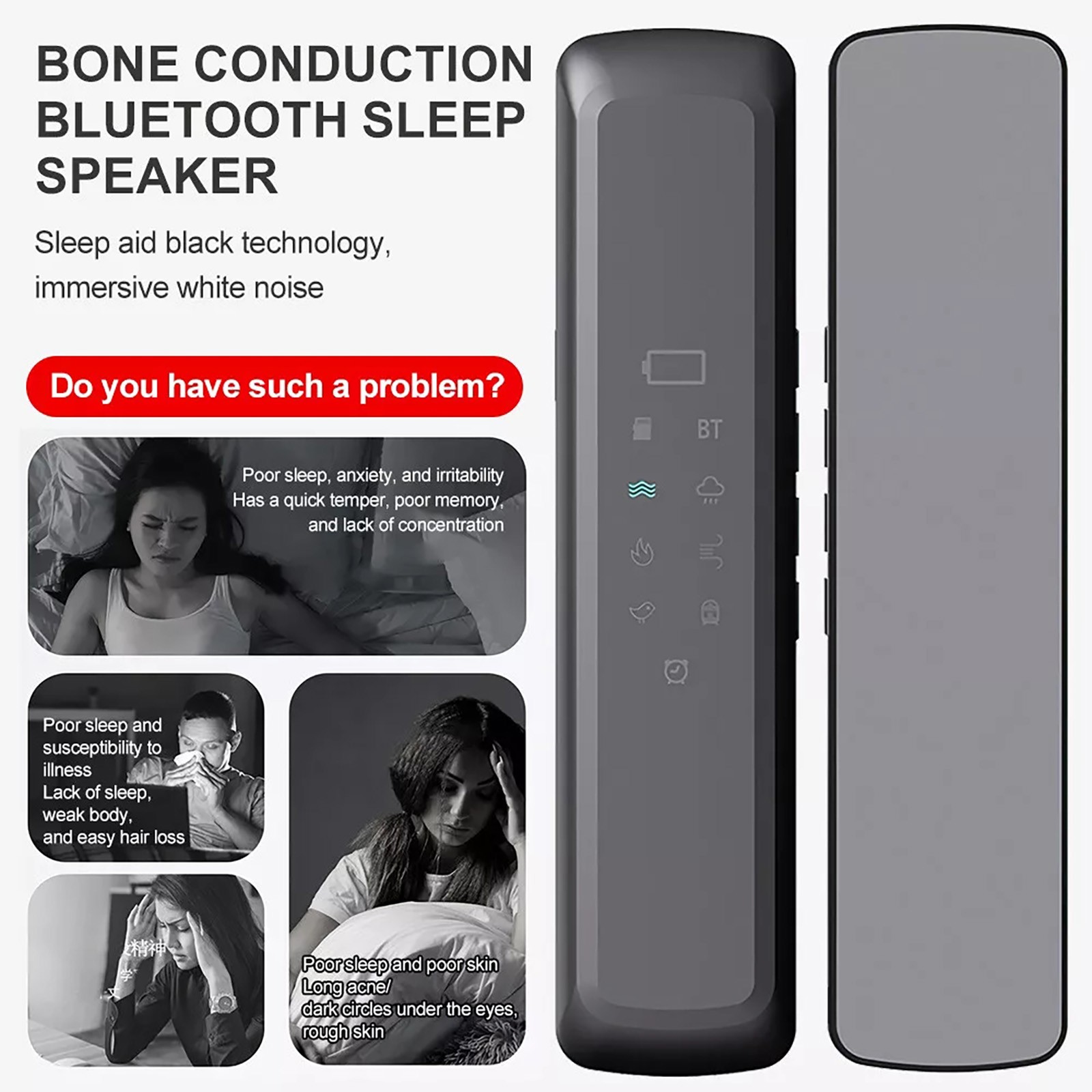 New Under Pillow Speaker Bluetooth Rechargeable Bone Conduction Sound Box