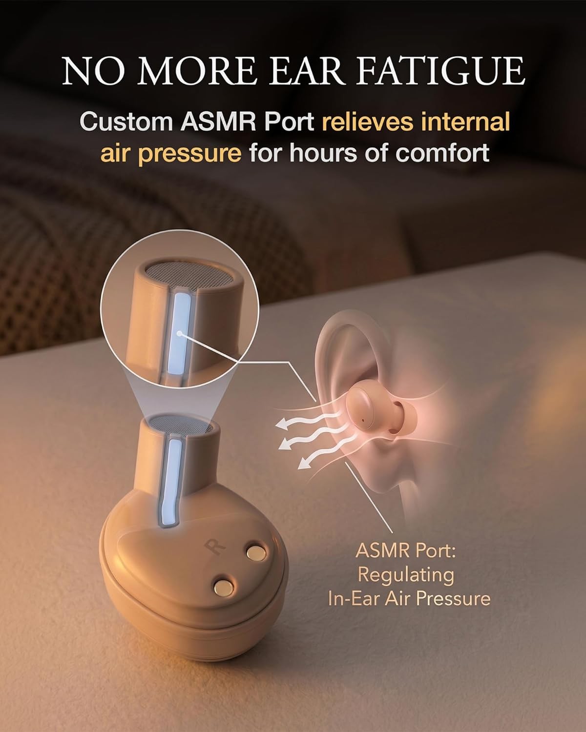 Final Audio ZE500 ASMR Wireless Sleep Earbuds Cream