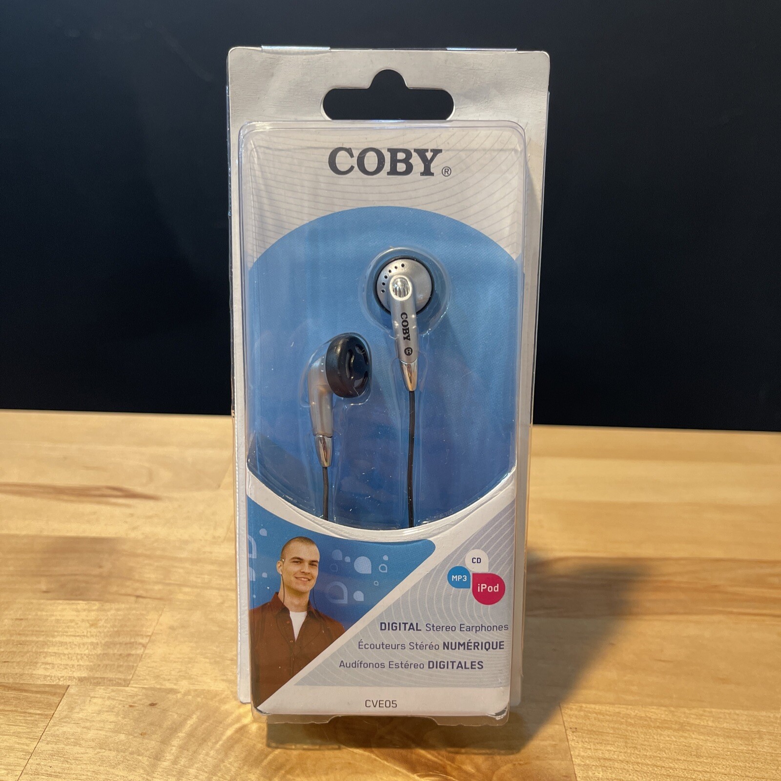 Coby CVE05 Headphones – Silver Digital Stereo headphones With 3.5mm Lshape Port