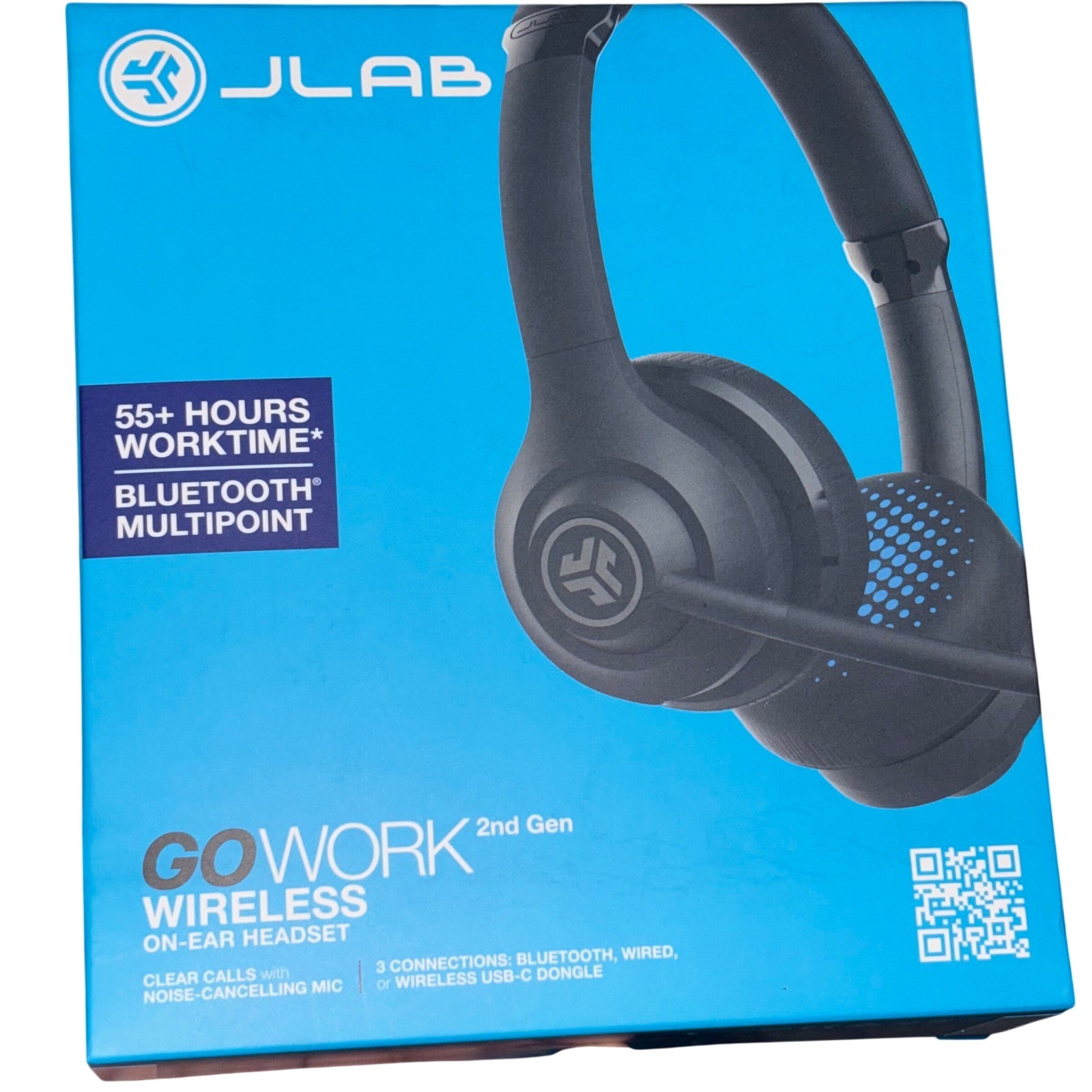 JLab Go Work Wireless Headset Unisex OS Black New 2nd Gen Bluetooth Multipoint