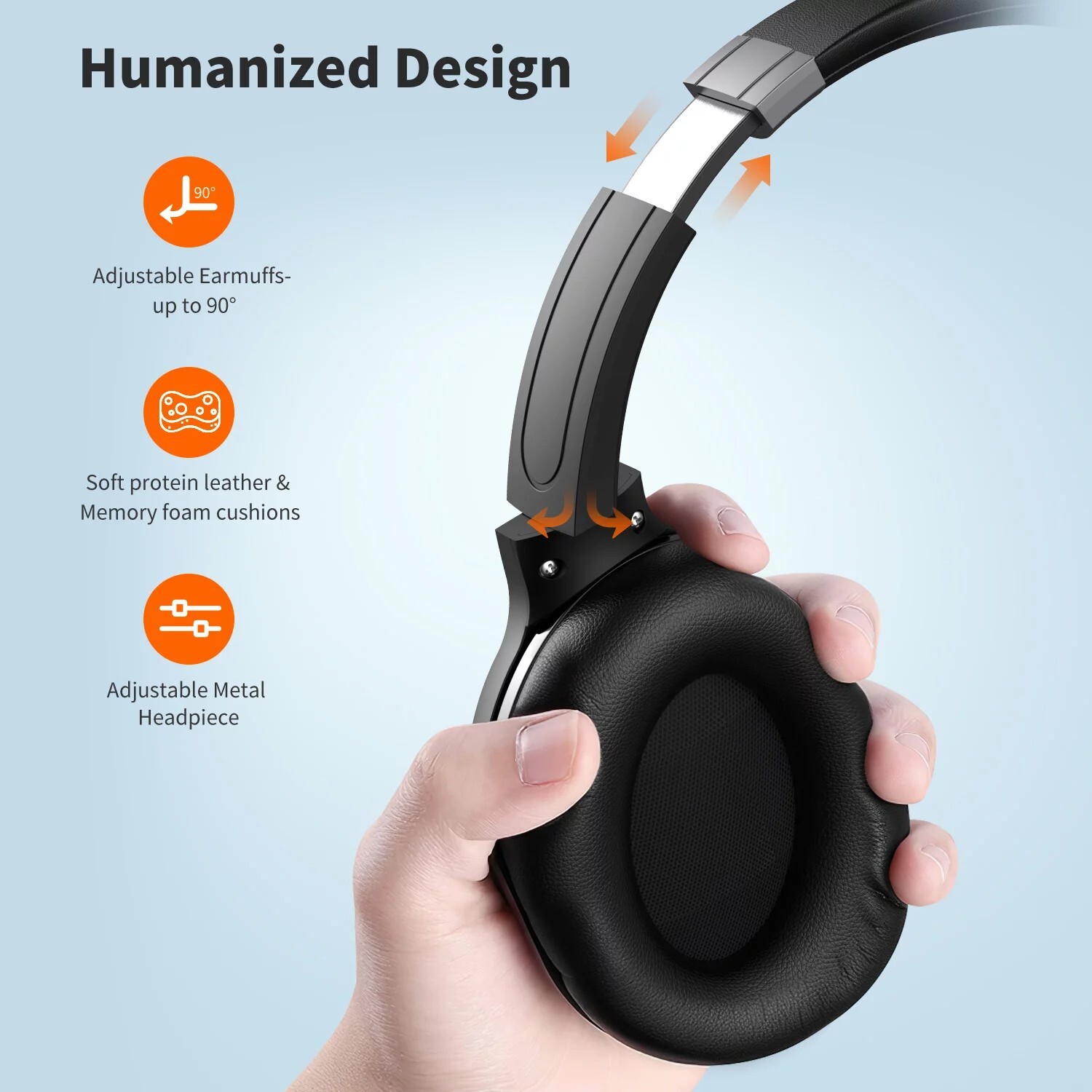 VILINICE Noise Cancelling Headphones, Wireless Bluetooth Over Ear Headphones